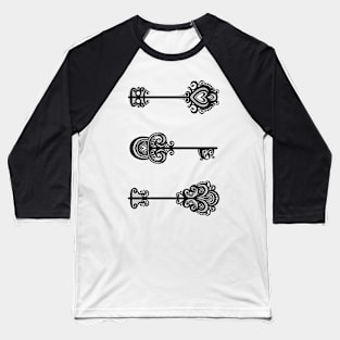 Collection of Decorative Vintage Keys Baseball T-Shirt